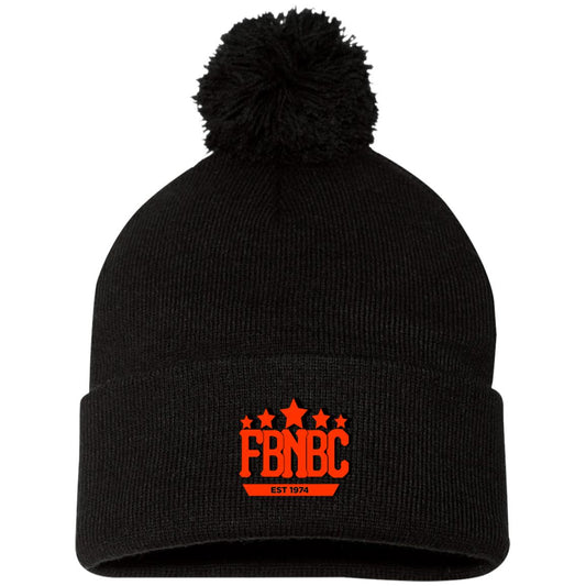 neon-orange fbnbc SP15 Pom Pom Knit Cap