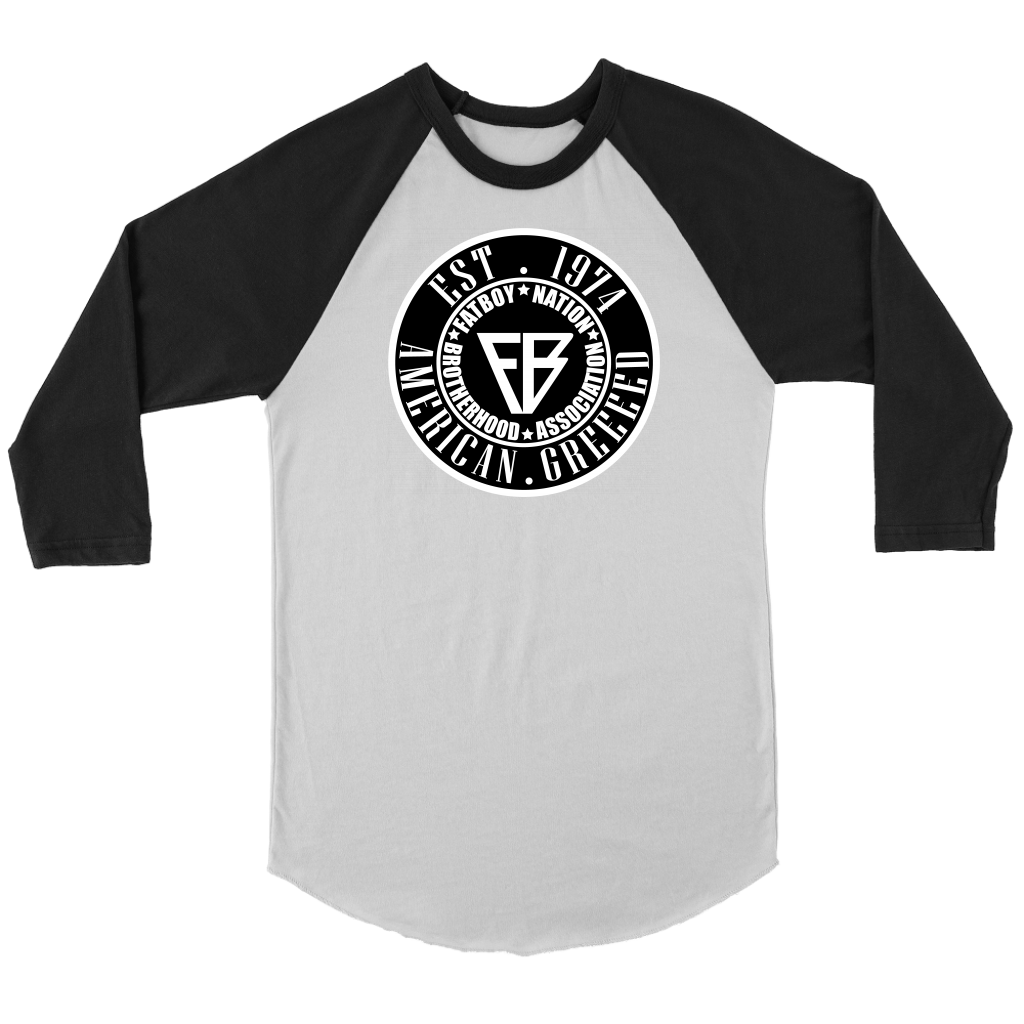 Fat Boy Nation Exclusive Black & White 3/4 Sleeve (T-Shirt)